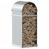 Almacenamiento de leña de Vidaxl 40x45x100 cm de acero galvanizado de color plateado