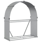 Almacenamiento de leña de Vidaxl 120x45x140 cm Color de plata galvanizado