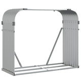 Almacenamiento de leña de Vidaxl 120x45x100 cm Color de plata galvanizado