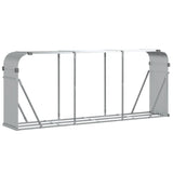 Almacenamiento de leña de Vidaxl 234x45x100 cm Color de plata galvanizado