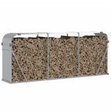 Almacenamiento de leña de Vidaxl 234x45x100 cm Color de plata galvanizado