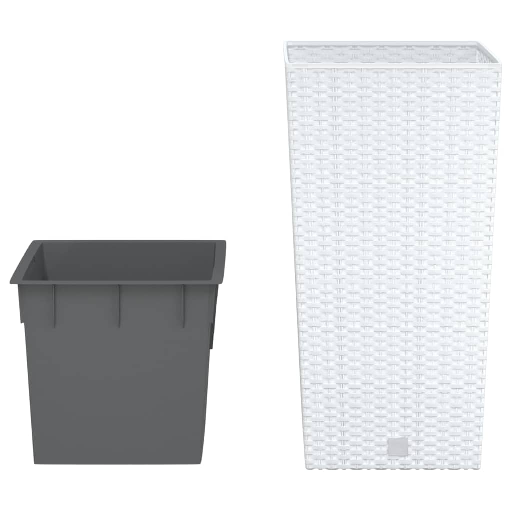 Vidaxl fioriera con bak rattan rimovibile 11 26,5 l pp bianco
