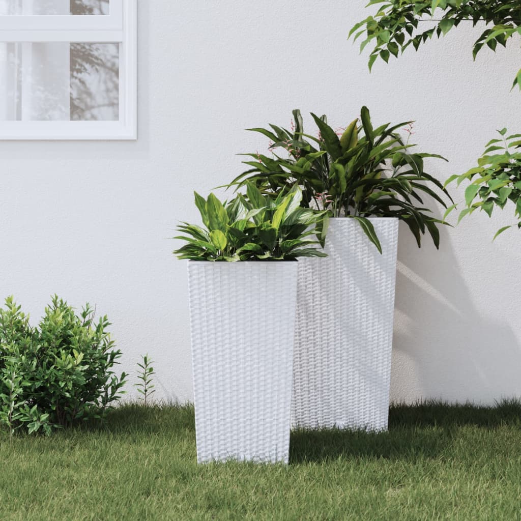 Vidaxl fioriera con bak rattan rimovibile 11 26,5 l pp bianco