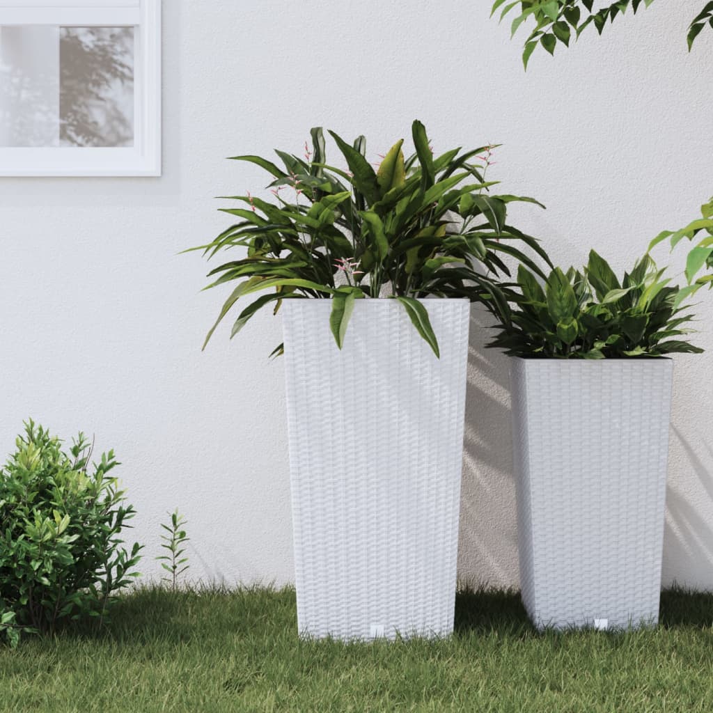 Vidaxl Planner with removable Bak Rattan Look 21 49 L Pp White