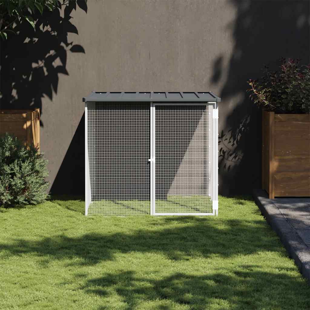Vidaxl Poulet Coop mat Daach 103x98x90 cm galvaniséiert Stol Anthracit