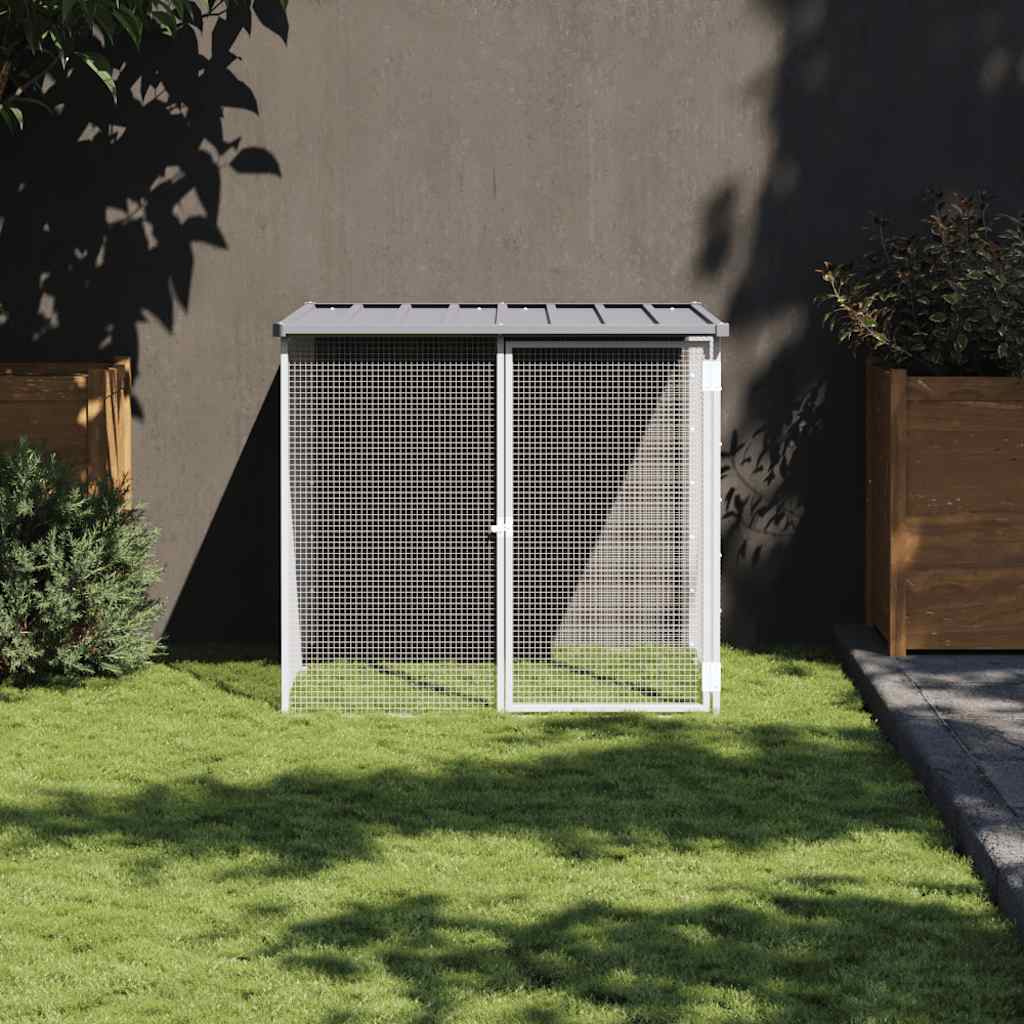 Vidaxl Chicken Coop con tetto 103x98x90 cm grigio chiaro grigio in acciaio