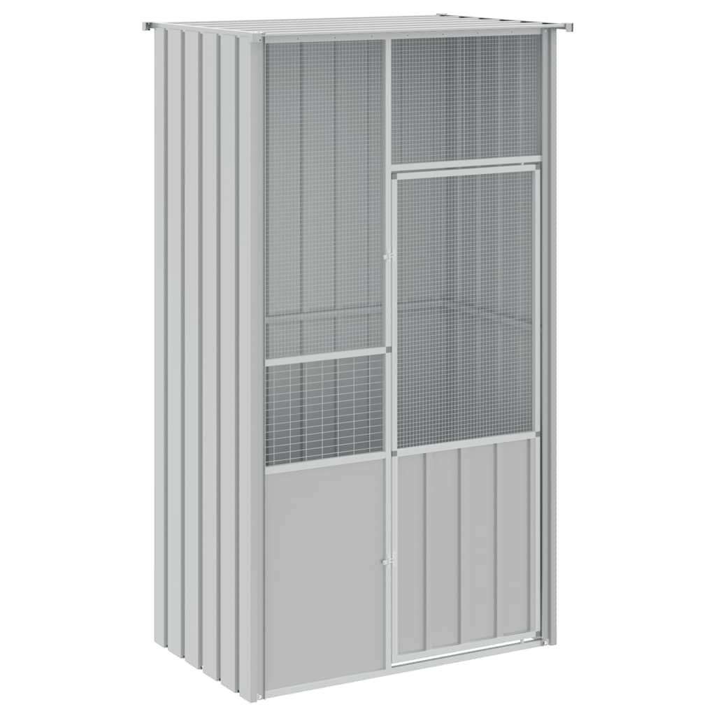 Vidaxl Vugel Cage 115x78x200 cm galvaniséiert Stol Grey