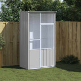 Vidaxl Vugel Cage 115x78x200 cm galvaniséiert Stol Grey