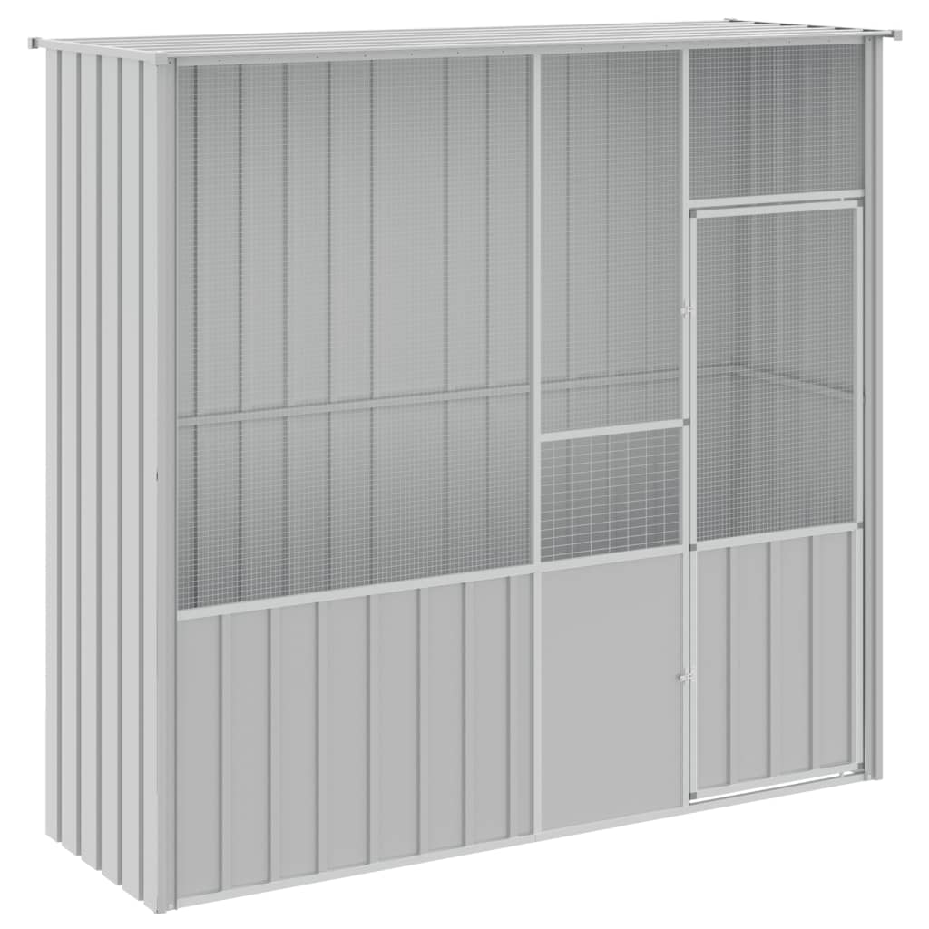Vidaxl Vugelkäfeg 215x78x200 cm galvaniséiert Stol Grey