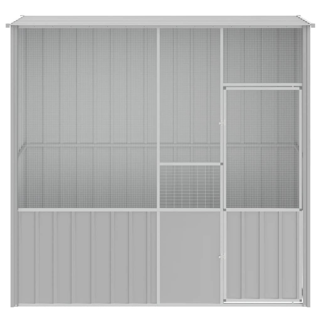 Vidaxl Vugelkäfeg 215x78x200 cm galvaniséiert Stol Grey