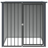 Vidaxl Hond Loftt mat Daach 110x103x109 cm galvaniséiert Stol schwaarz