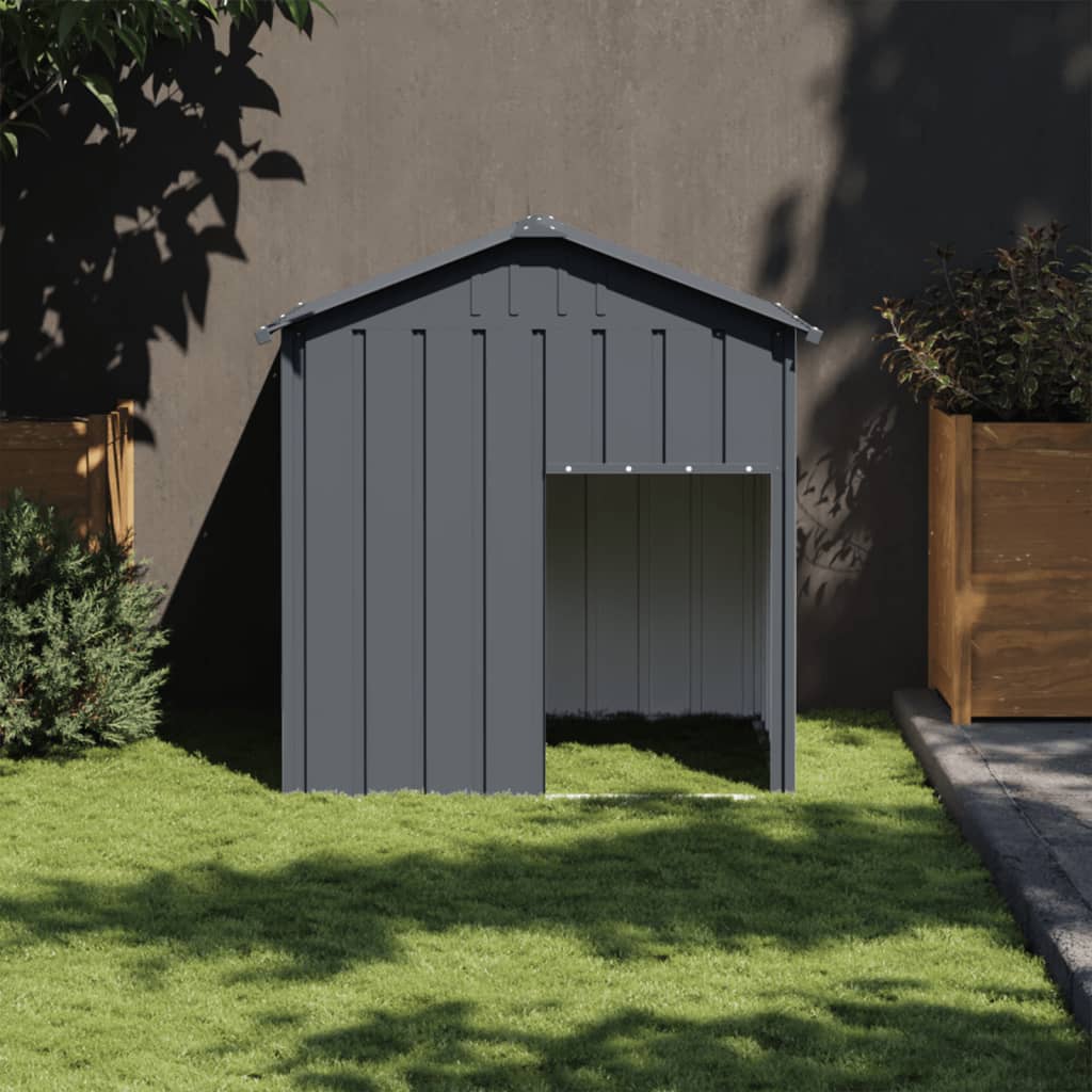 Vidaxl Dog Loft con tetto 117x103x123 cm antracite in acciaio zincato