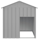 Loft per cani Vidaxl con tetto 117x103x123 cm in acciaio zincato