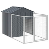 Loft per cani Vidaxl con tetto 117x201x123 cm antracite in acciaio zincato