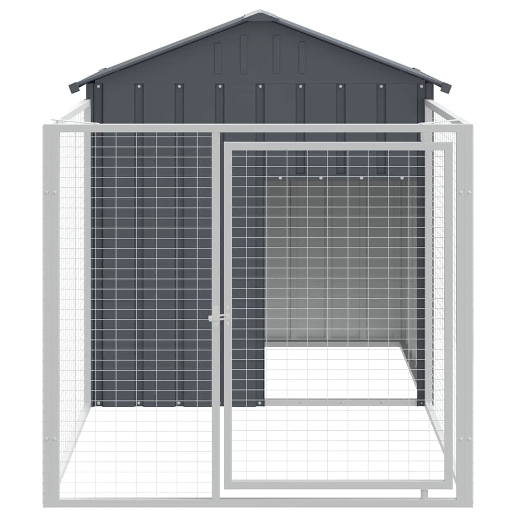 Loft per cani Vidaxl con tetto 117x201x123 cm antracite in acciaio zincato