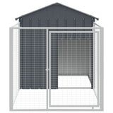 Loft per cani Vidaxl con tetto 117x201x123 cm antracite in acciaio zincato