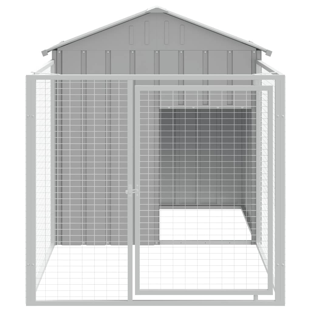 Vidaxl Hond Loftt mat Daach 117x201113 cm gala galvaniséiert Stol