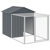 Vidaxl Chicken coop with run 117x201x123 cm Galvanized steel anthracite