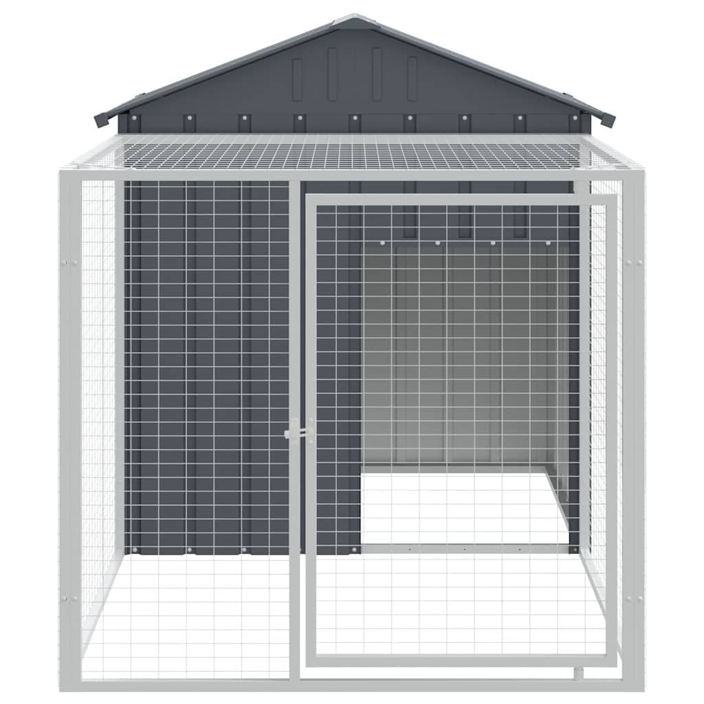 Vidaxl Chicken coop with run 117x201x123 cm Galvanized steel anthracite