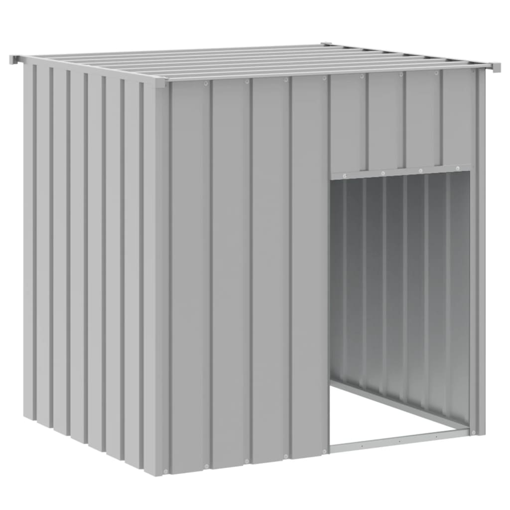 Vidaxl dog loft with roof 110x103x109 cm galvanized steel gray