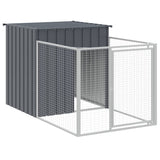 Loft per cani Vidaxl con tetto 110x201x110 cm antracite in acciaio zincato