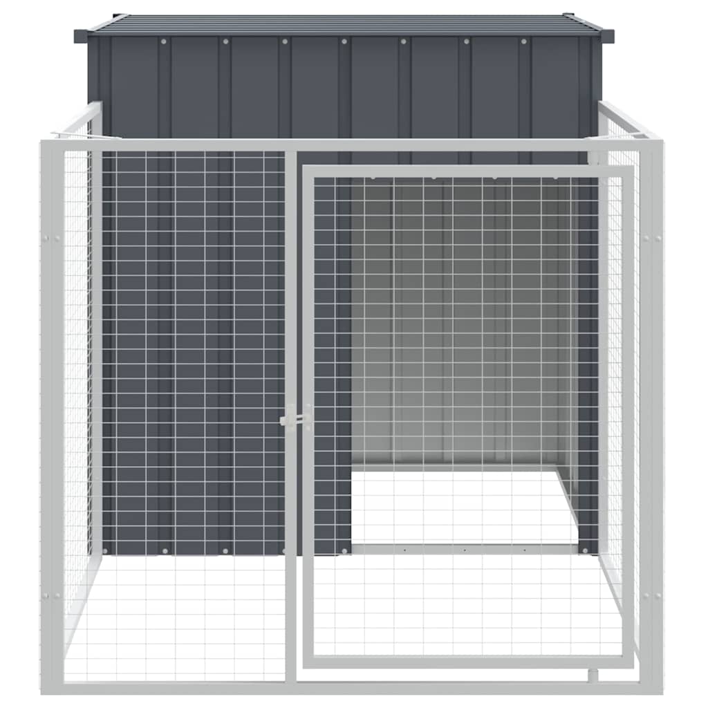 Loft per cani Vidaxl con tetto 110x201x110 cm antracite in acciaio zincato