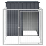 Loft per cani Vidaxl con tetto 110x201x110 cm antracite in acciaio zincato