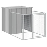 Vidaxl Hond Loftt mat Daach 110x2011110 cm gala galvaniséiert Stol Grey