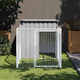 Vidaxl Hond Loftt mat Daach 110x2011110 cm gala galvaniséiert Stol Grey