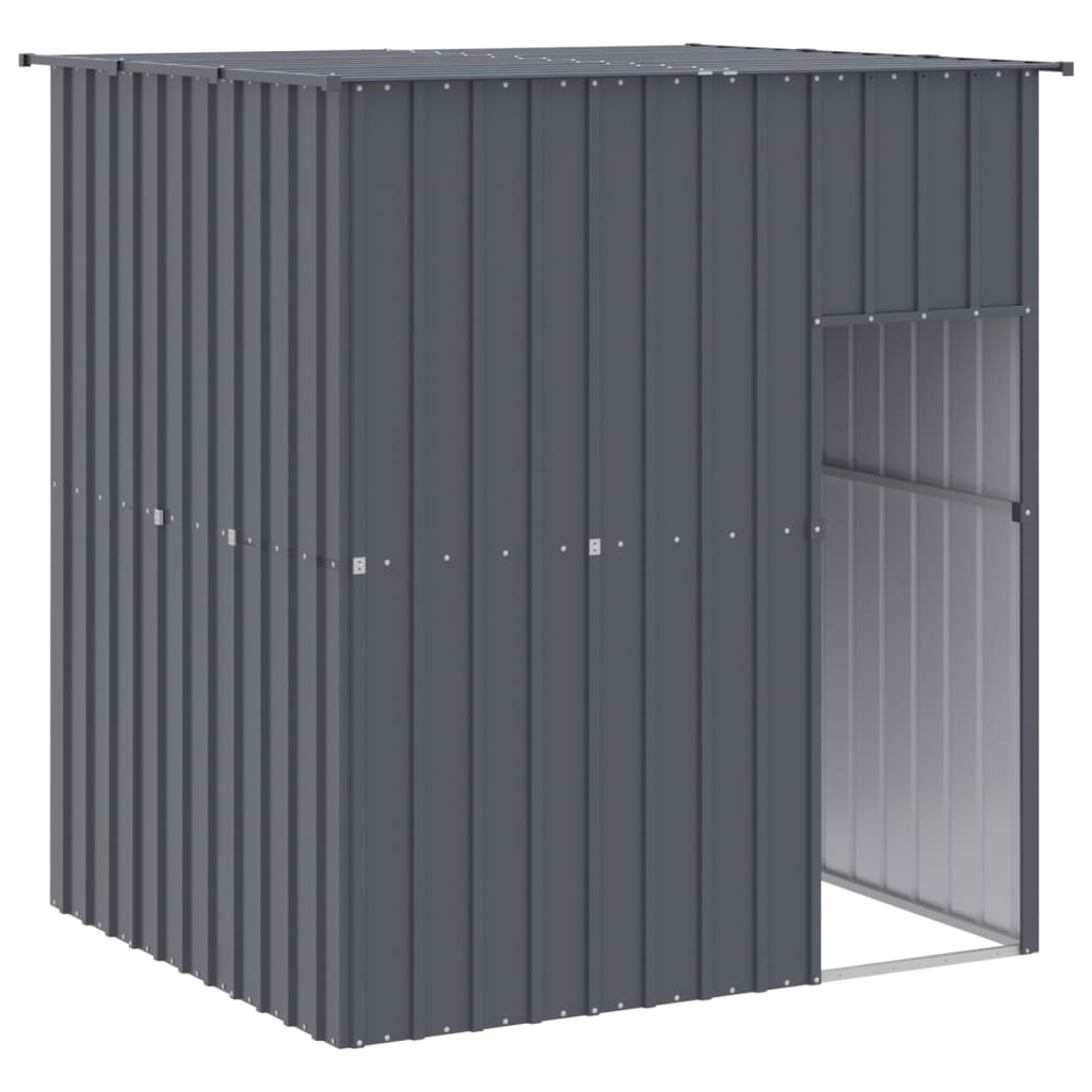 Loft per cani Vidaxl con tetto 165x153x181 cm antracite in acciaio zincato