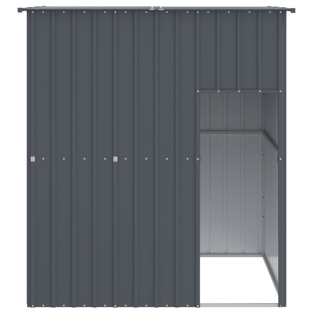 Loft per cani Vidaxl con tetto 165x153x181 cm antracite in acciaio zincato
