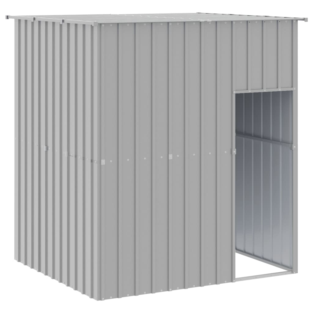 Loft per cani Vidaxl con tetto 165x153x181 cm grigio in acciaio zincato