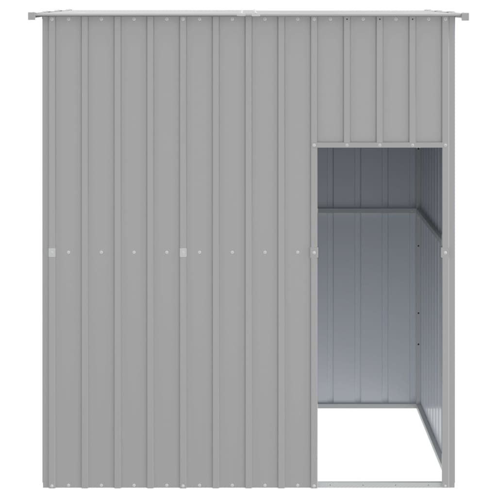 Loft per cani Vidaxl con tetto 165x153x181 cm grigio in acciaio zincato