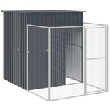 Vidaxl Hondwalt mat Run 165x251x181 cm galvaniséiert Stol Anthracit