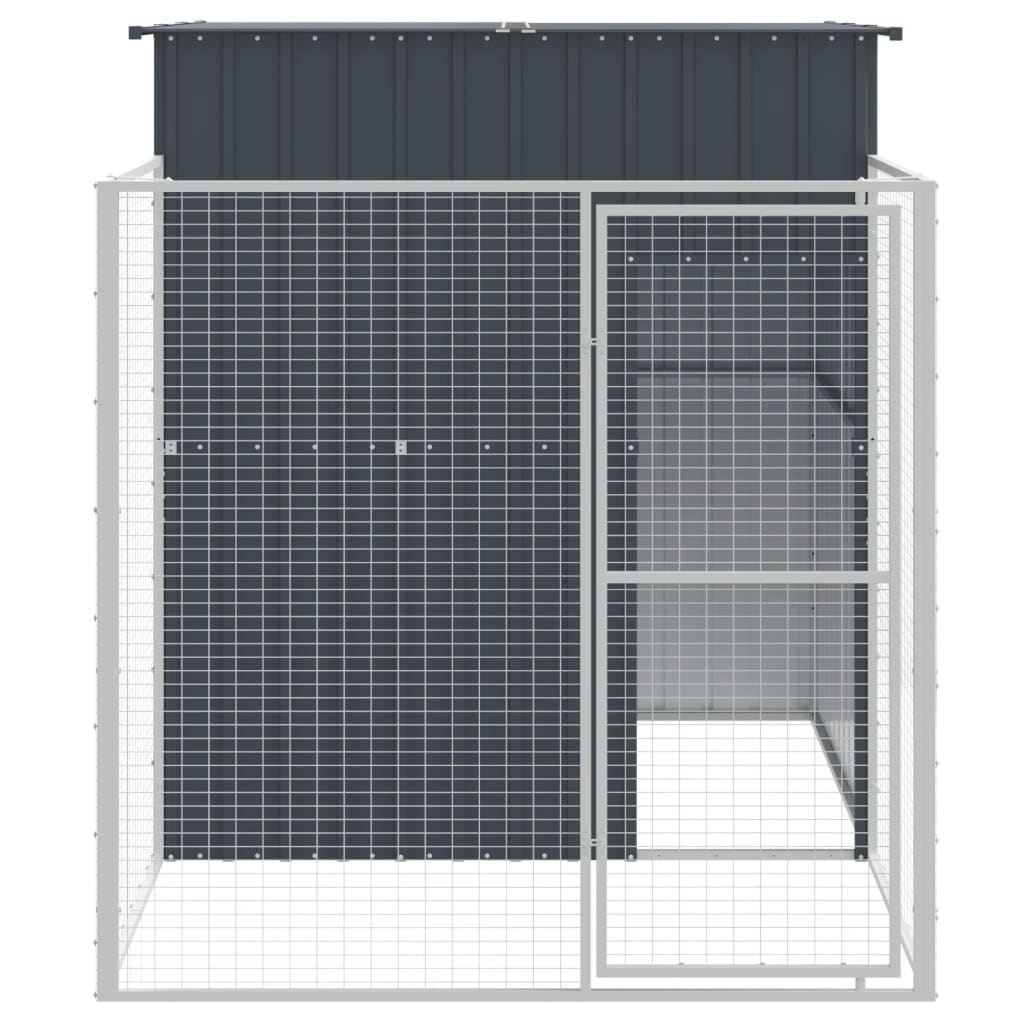Vidaxl Hondwalt mat Run 165x251x181 cm galvaniséiert Stol Anthracit