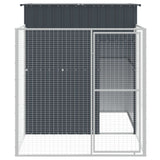 Vidaxl Hondwalt mat Run 165x251x181 cm galvaniséiert Stol Anthracit