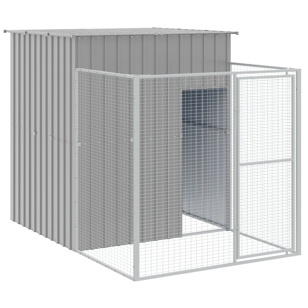 Vidaxl Dog Loft con Run 165x251x181 cm grigio galvanizzato in acciaio