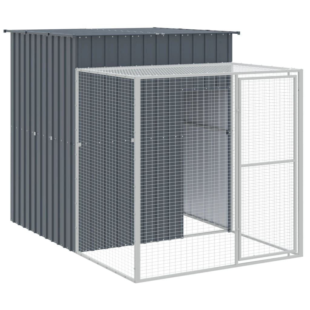 Vidaxl piščančji coop z vožnjo 165x251x181 cm pocinkani jekleni antracit