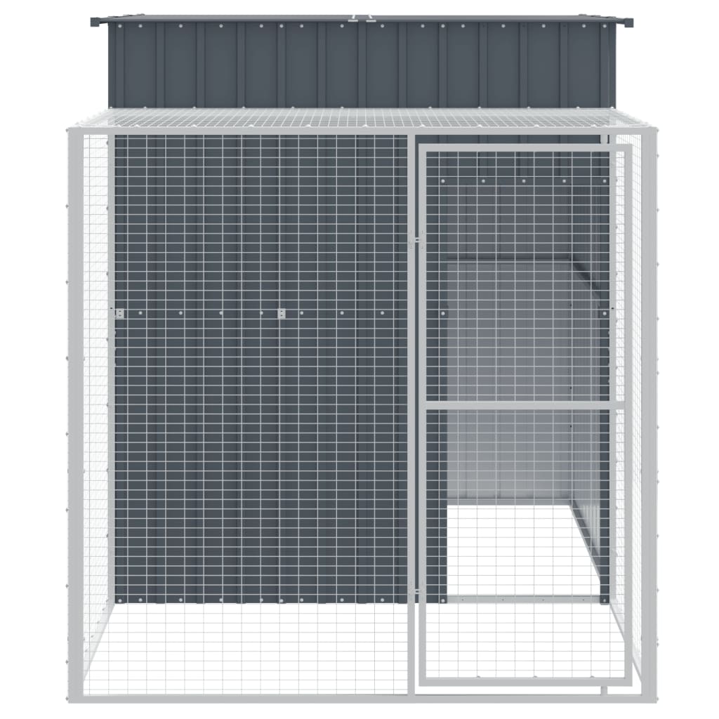 Vidaxl piščančji coop z vožnjo 165x251x181 cm pocinkani jekleni antracit