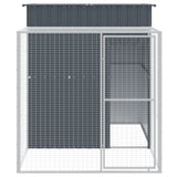 Vidaxl piščančji coop z vožnjo 165x251x181 cm pocinkani jekleni antracit