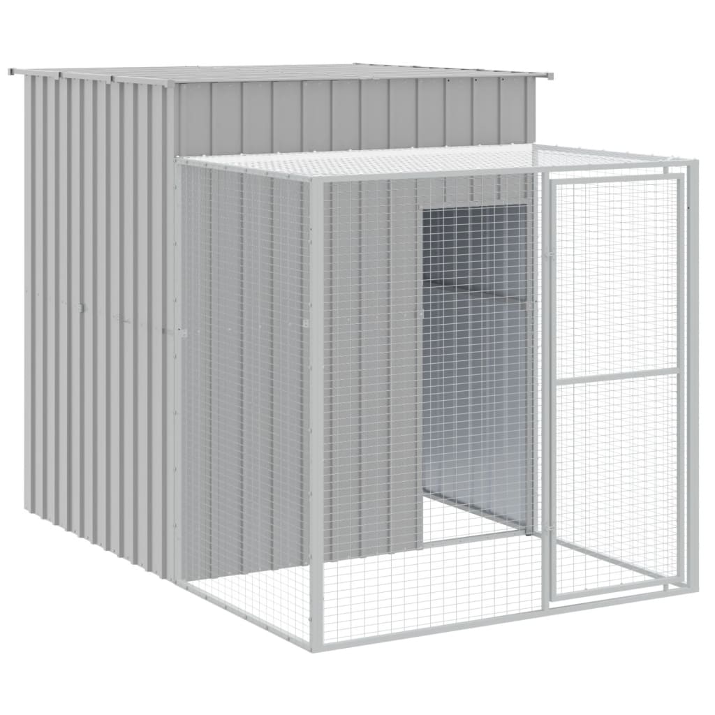 Vidaxl Chicken coop with run 165x251x181 cm galvanized steel gray