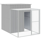 Vidaxl Chicken coop with run 165x251x181 cm galvanized steel gray