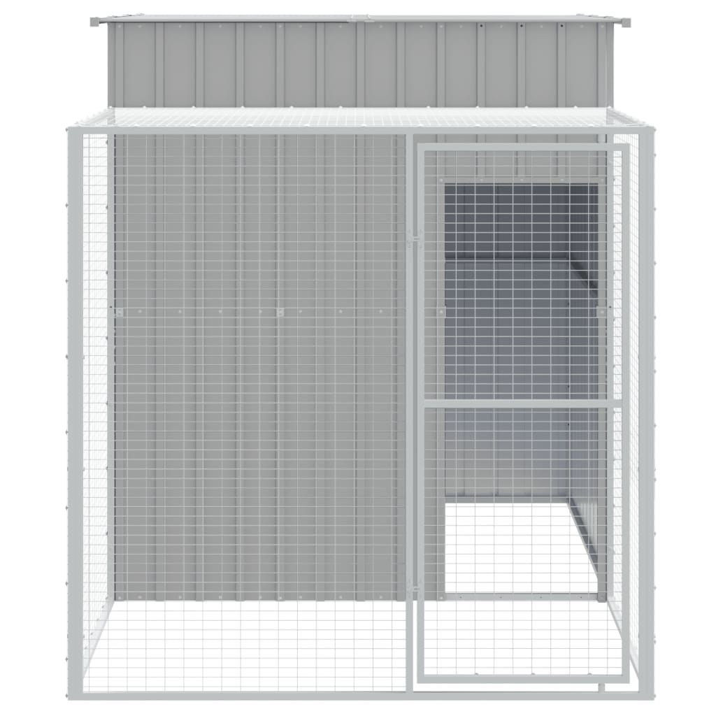 Vidaxl Chicken coop with run 165x251x181 cm galvanized steel gray