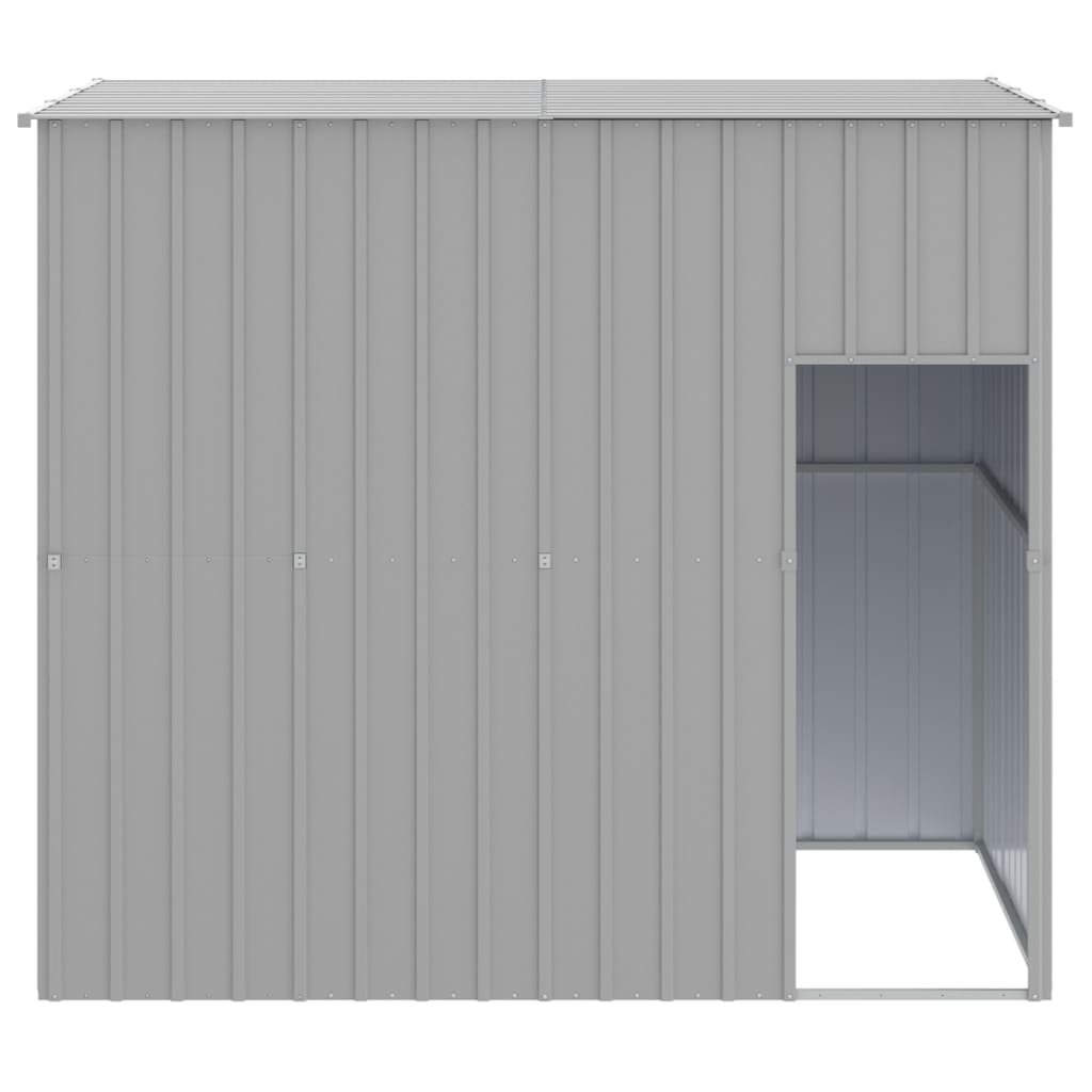 Strych pies vidaxl z dachem 214x153x181 cm ocynkowana stalowa szary