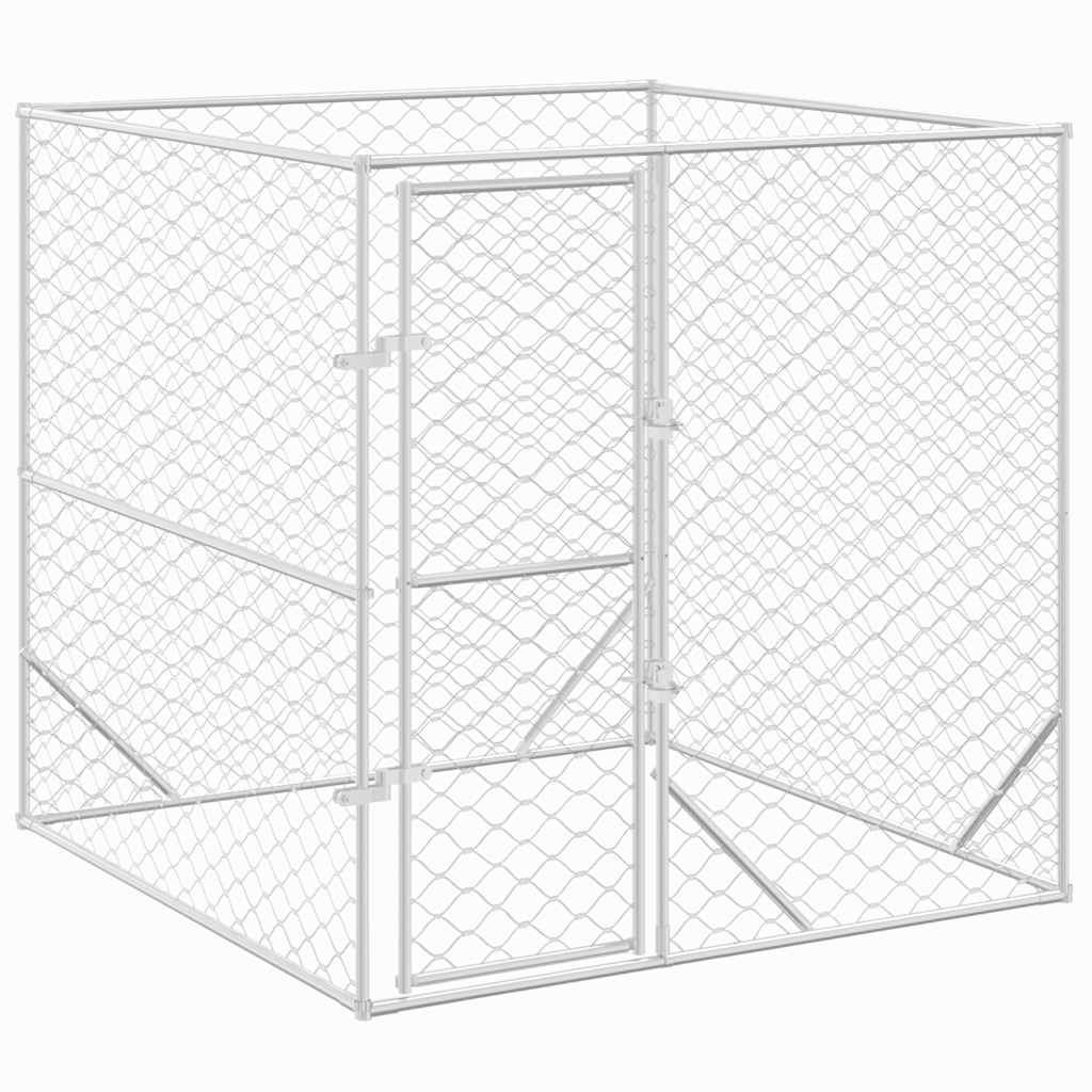 Vidaxl Hond Kennel fir ausserhalb vun 2x2x2 m galvaniséiert Stol Sëlwer