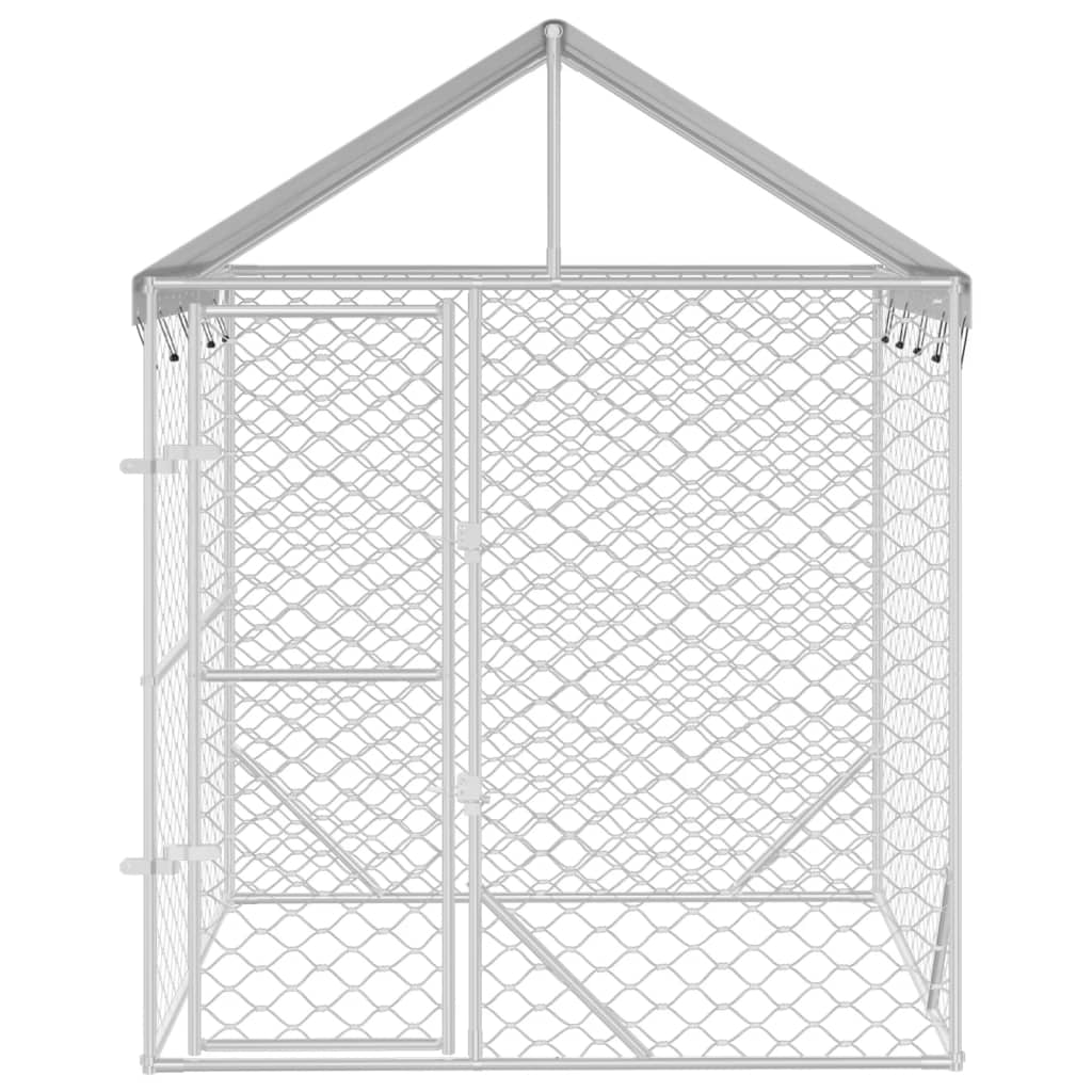 Vidaxl Dog Kennel with roof 2x2x2.5 m galvanized steel silver