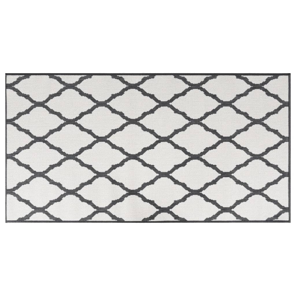 VidaXL outside rug reversible 80x150 cm gray and white
