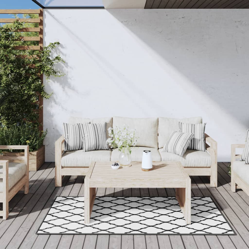 VidaXL outside rug reversible 80x150 cm gray and white