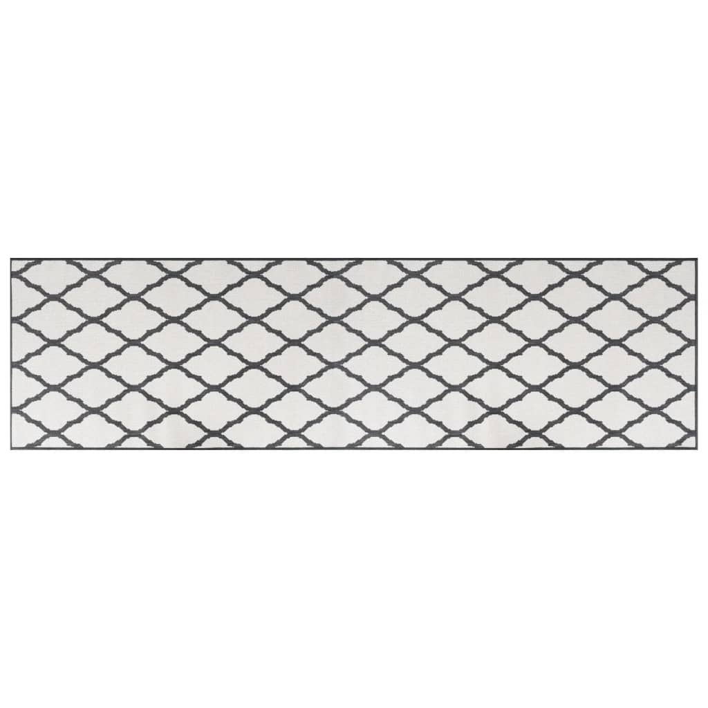 Vidaxl Alfombra al aire libre reversible 80x250 cm de gris y blanco