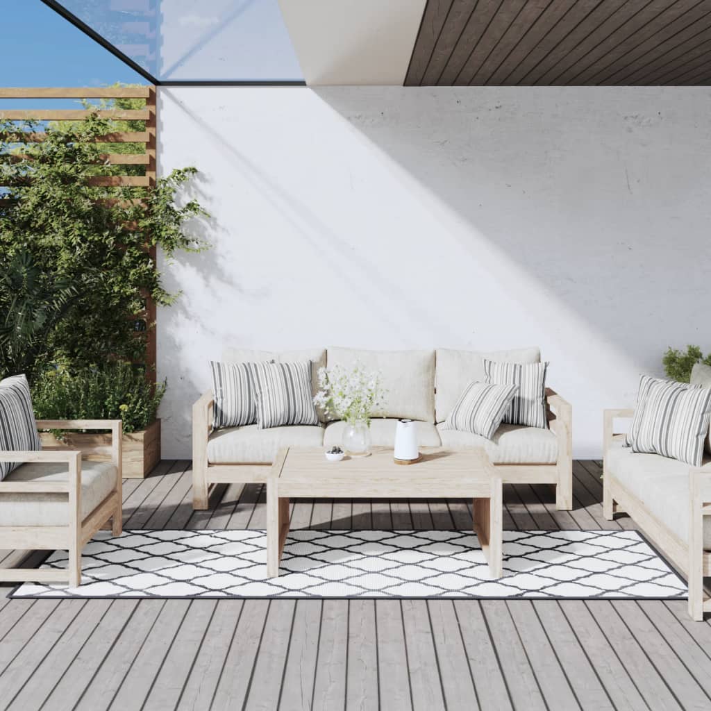 Vidaxl Alfombra al aire libre reversible 80x250 cm de gris y blanco